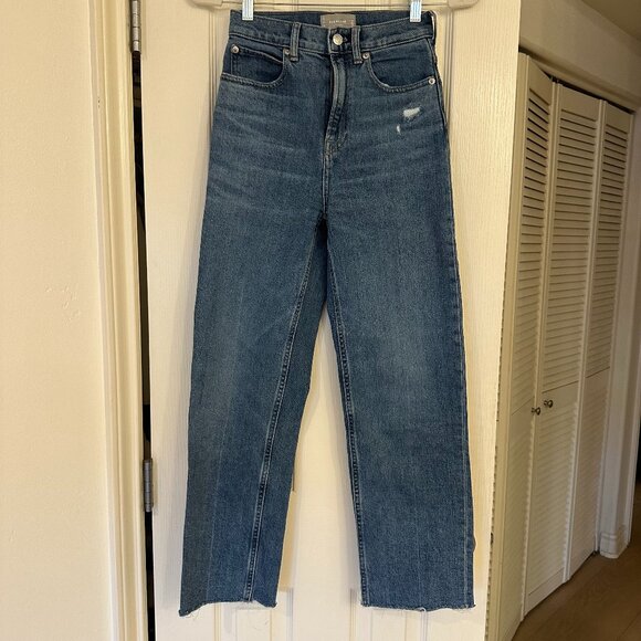 Everlane - Medium Wash Distressed - The Way-High Jean - 24 Regular - Picture 5 of 9